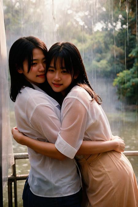 00981-4098289249-4526-_a couple of lovers, 2 women, hugging each other, outdoor, under rainfall_soft light, exposure blend, medium shot,.png